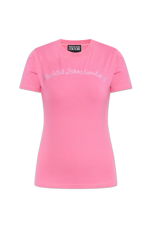 Tシャツ・カットソー VERSACE JEANS COUTURE Woman T-Shirt Pink 78HAHC01CJ02C 494 VERSACE JEANS COUTURE: T-shirt woman - Pink | Versace Jeans